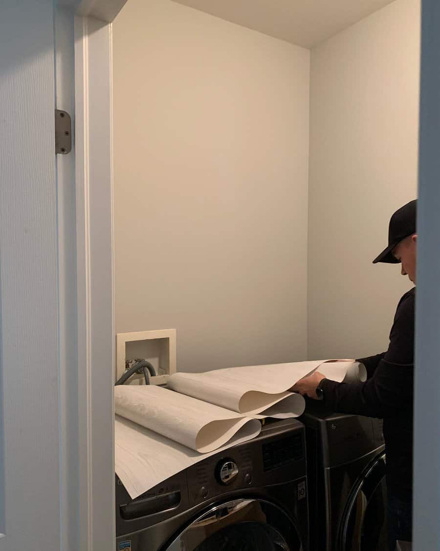 Closet style laundry room