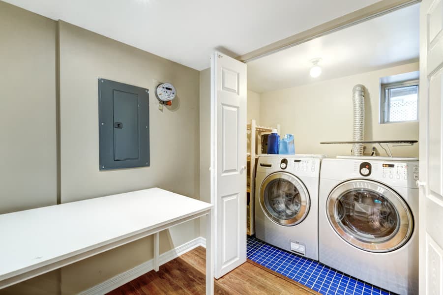 closet-style laundry room