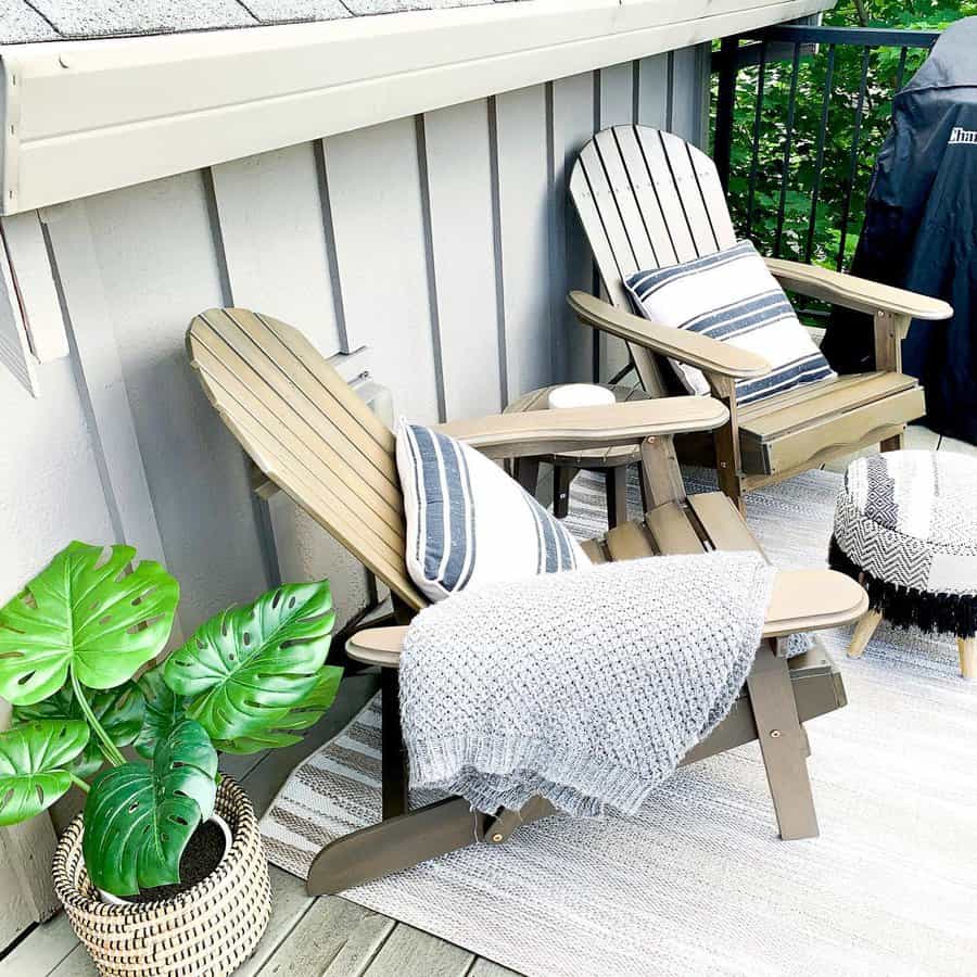 Patio with adirondack chairs