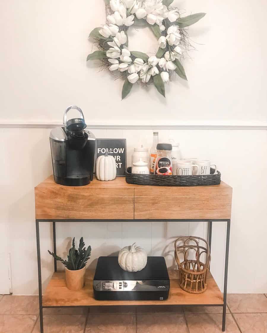 coffee bar with coffee tray