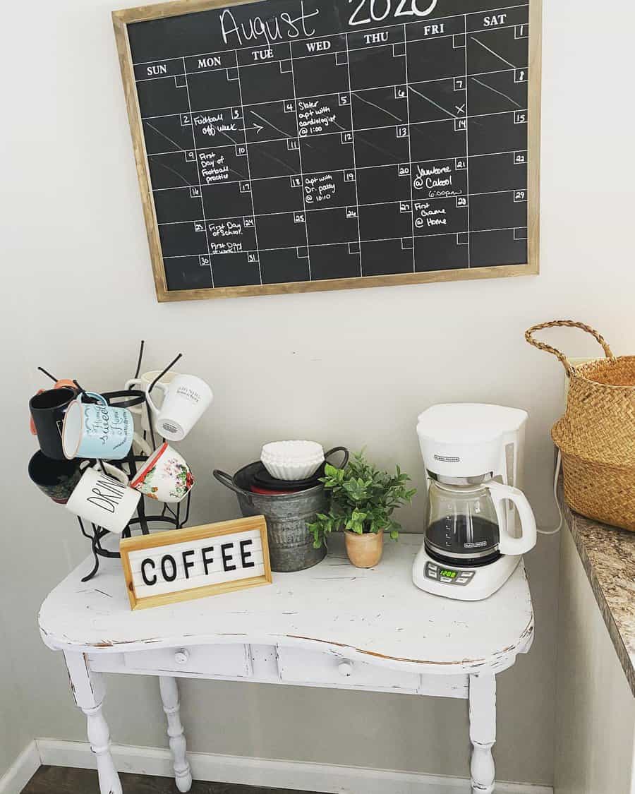 coffee bar with chalkboard