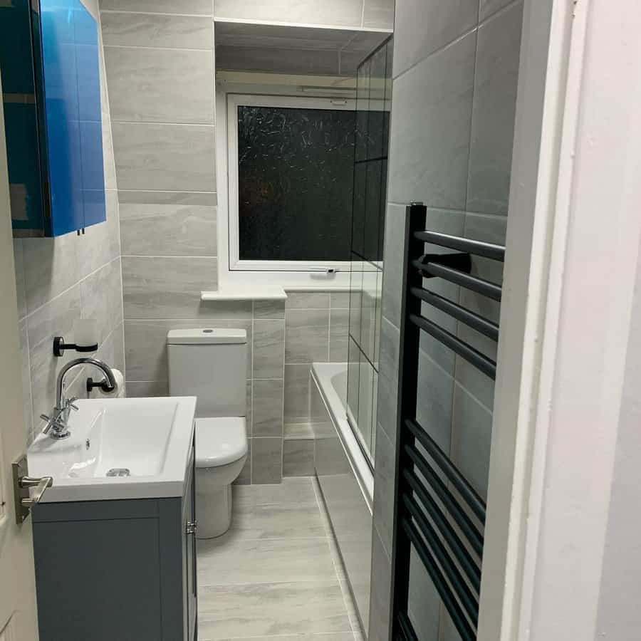 grey and white bathroom