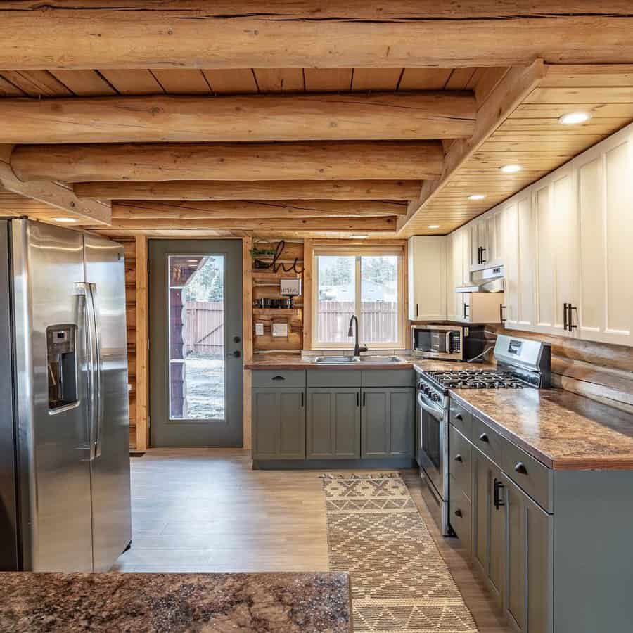 Cabin style rustic kitchen