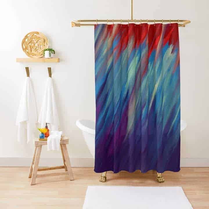 Colorful abstract shower curtain