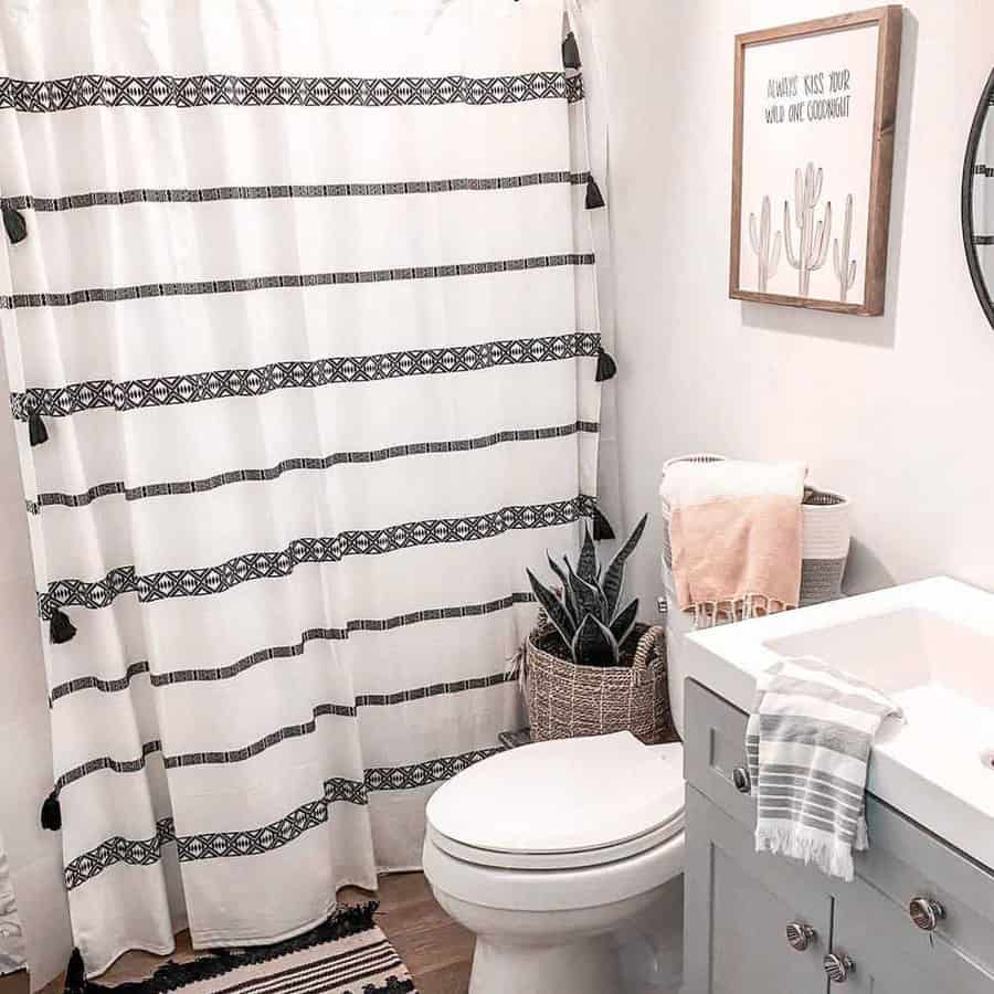 Aztec printed shower curtain