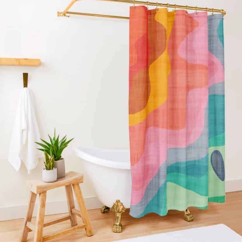 Colorful abstract shower curtain