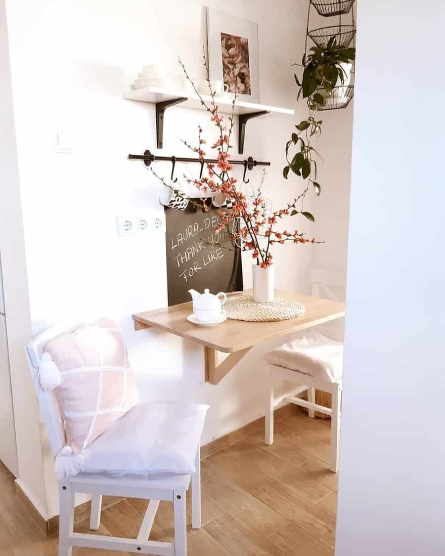 small dining room with floating coffee table 
