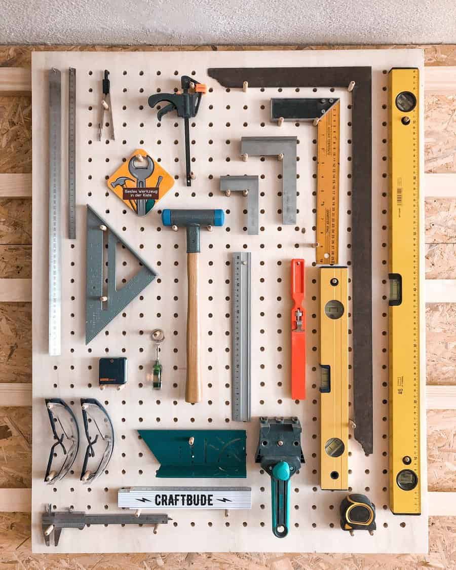 peg board tool storage