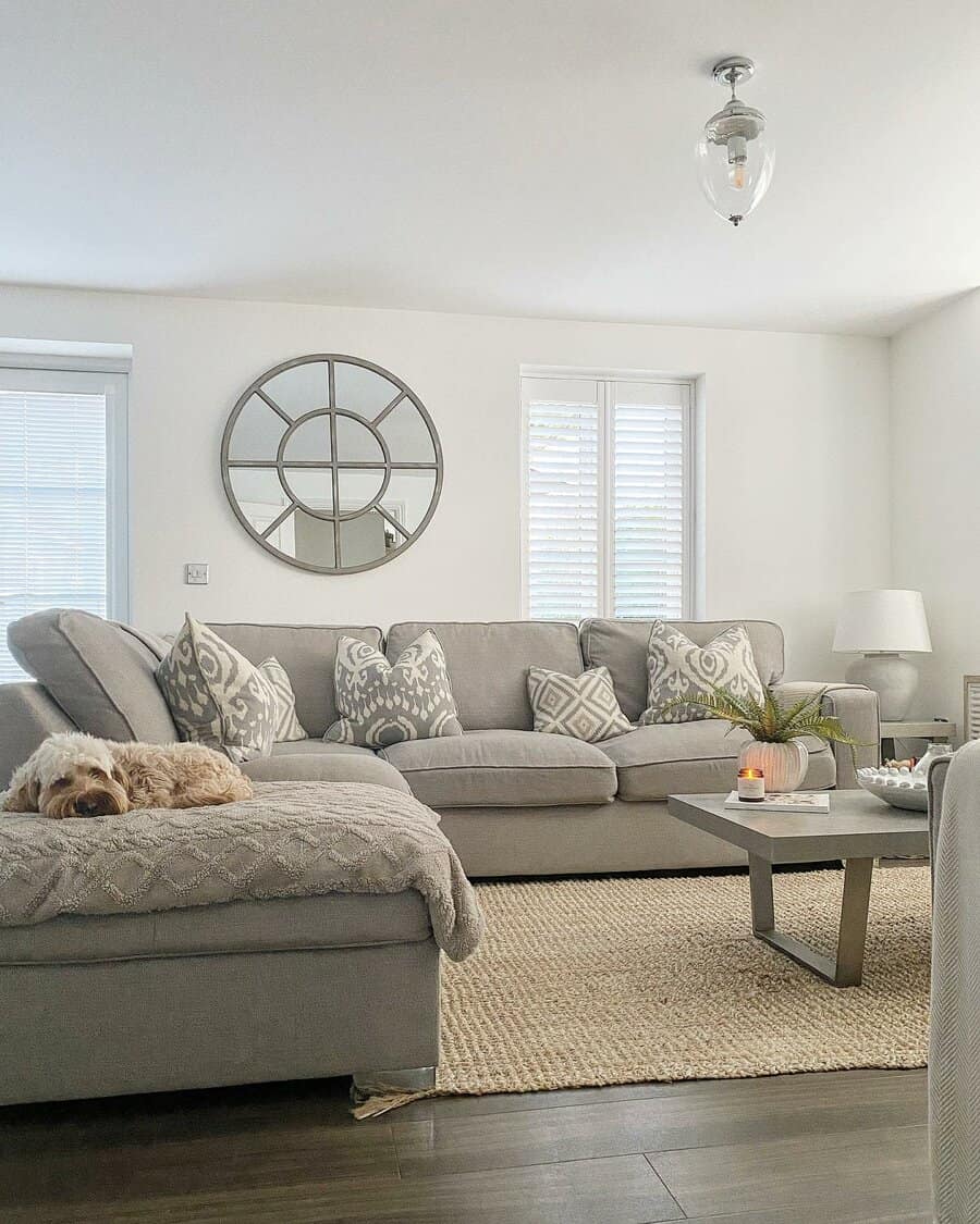 Light Grey And White Living Room