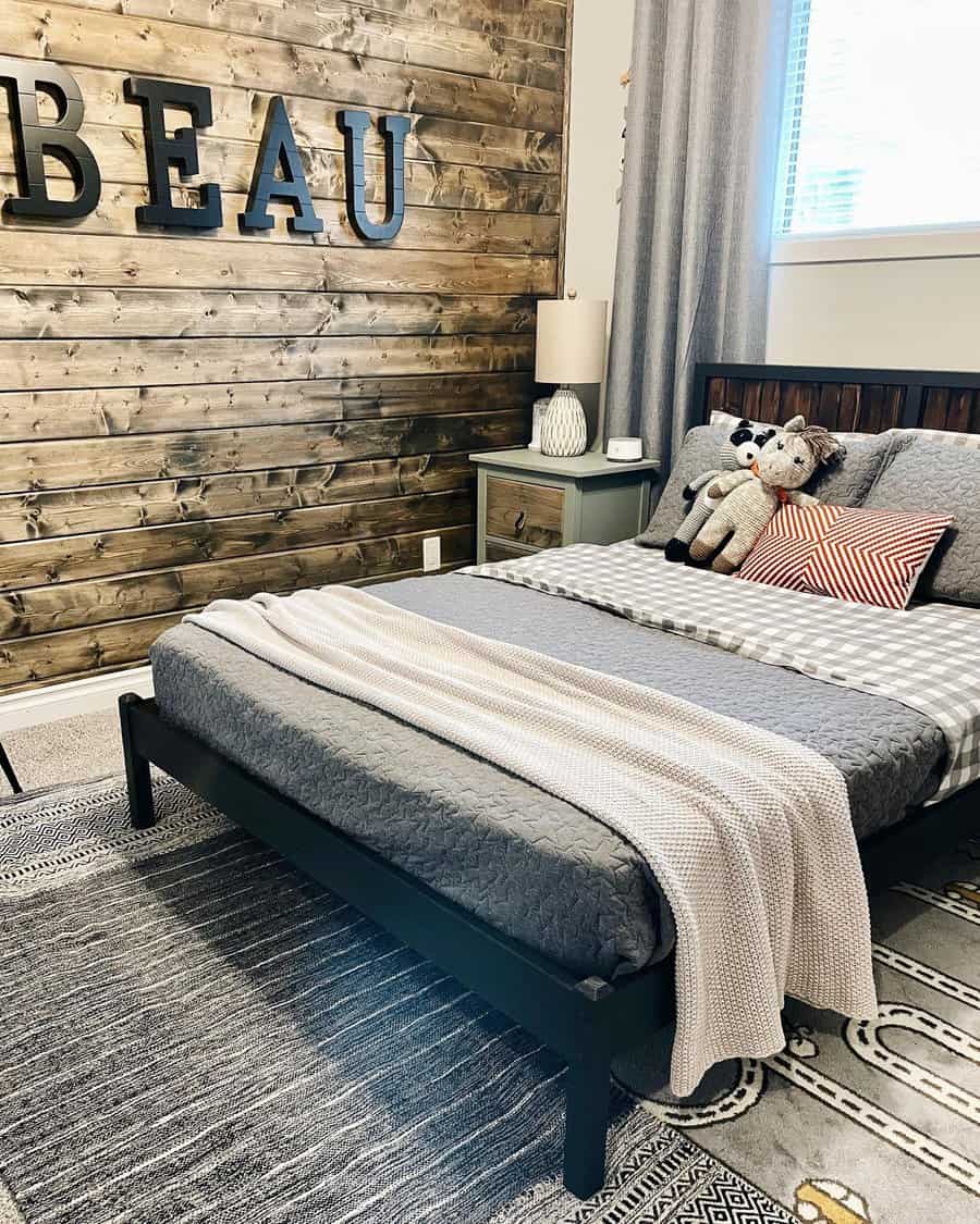 Shiplap Wall With Wood Stain