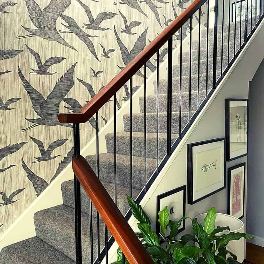 Stairs Wall Covering Ideas theboyswhosew