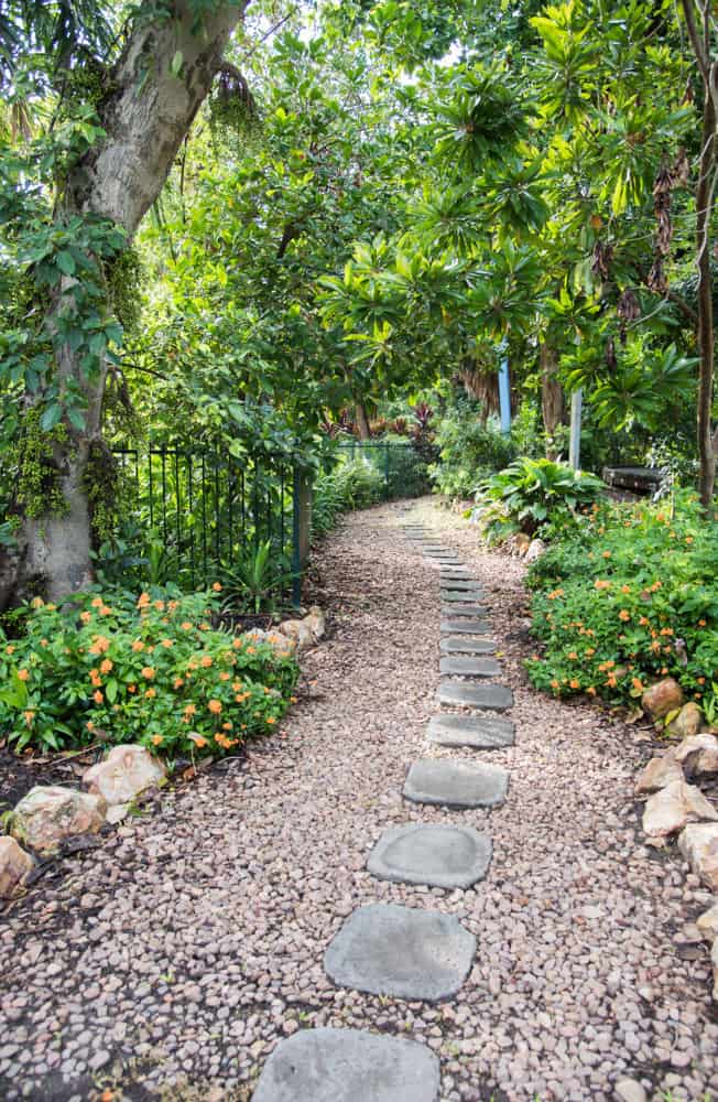 Pavers on pebbles