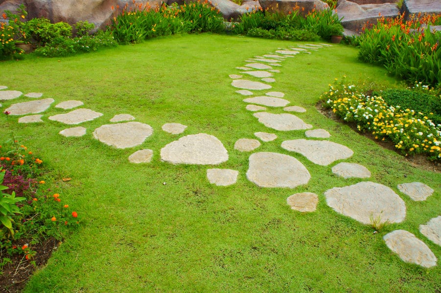 Oversized rock garden path