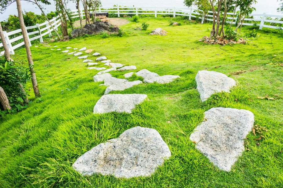 Oversized rock garden path