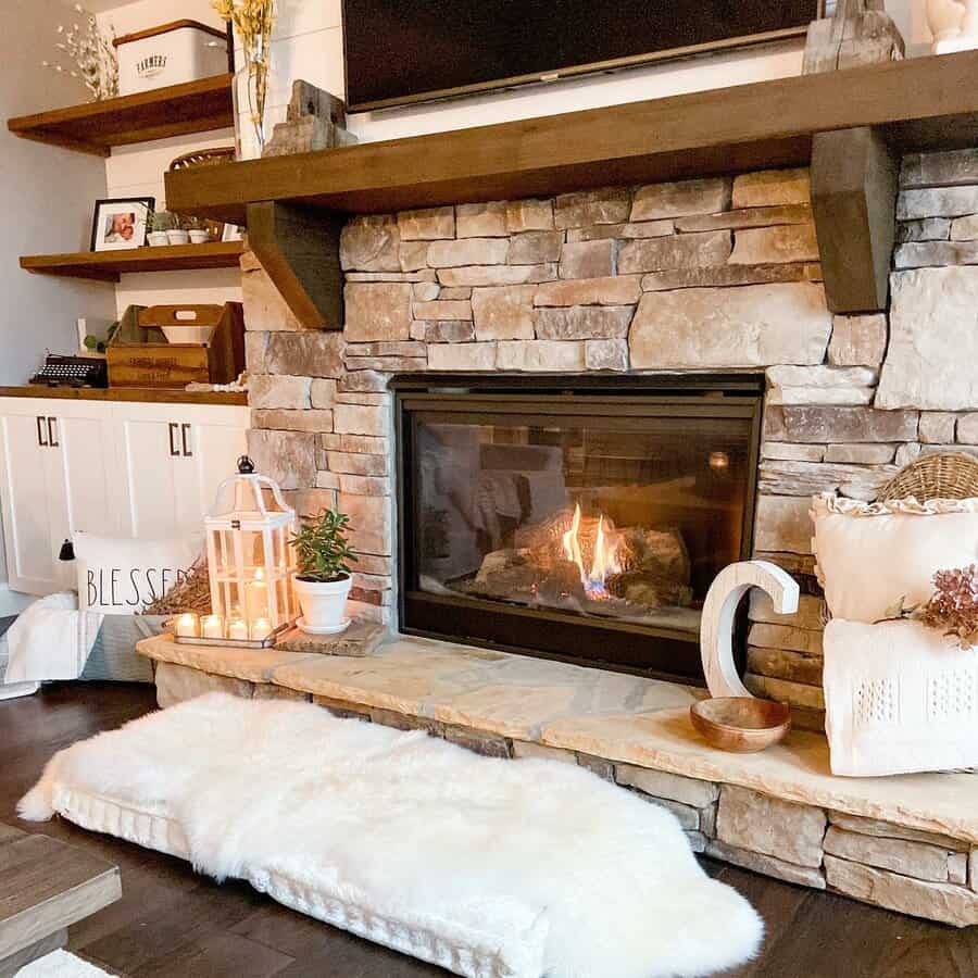 Stone fireplace designs