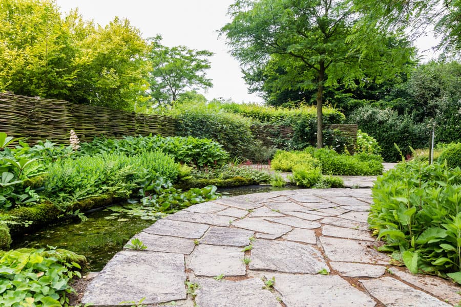 Cobblestone garden path