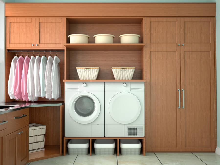 Wall to wall laundry storage