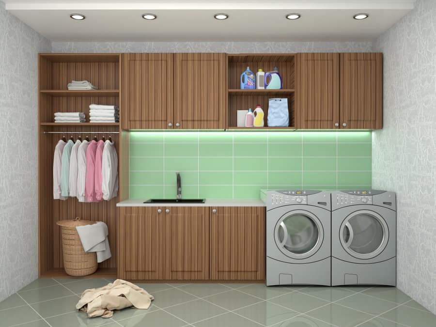 Wall to wall laundry storage