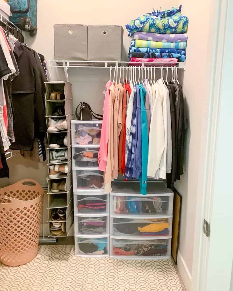 Closet with store-bought storage