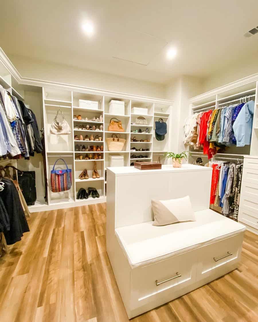 Walk in closet with closet island