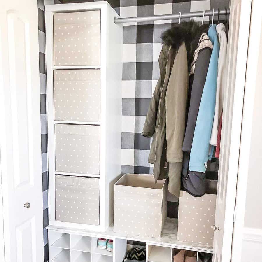 Small closet with footwear organizer