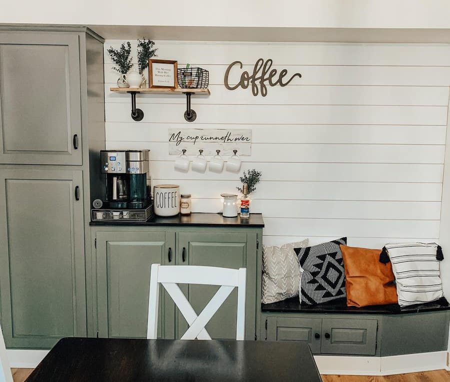 coffee bar with typography art 