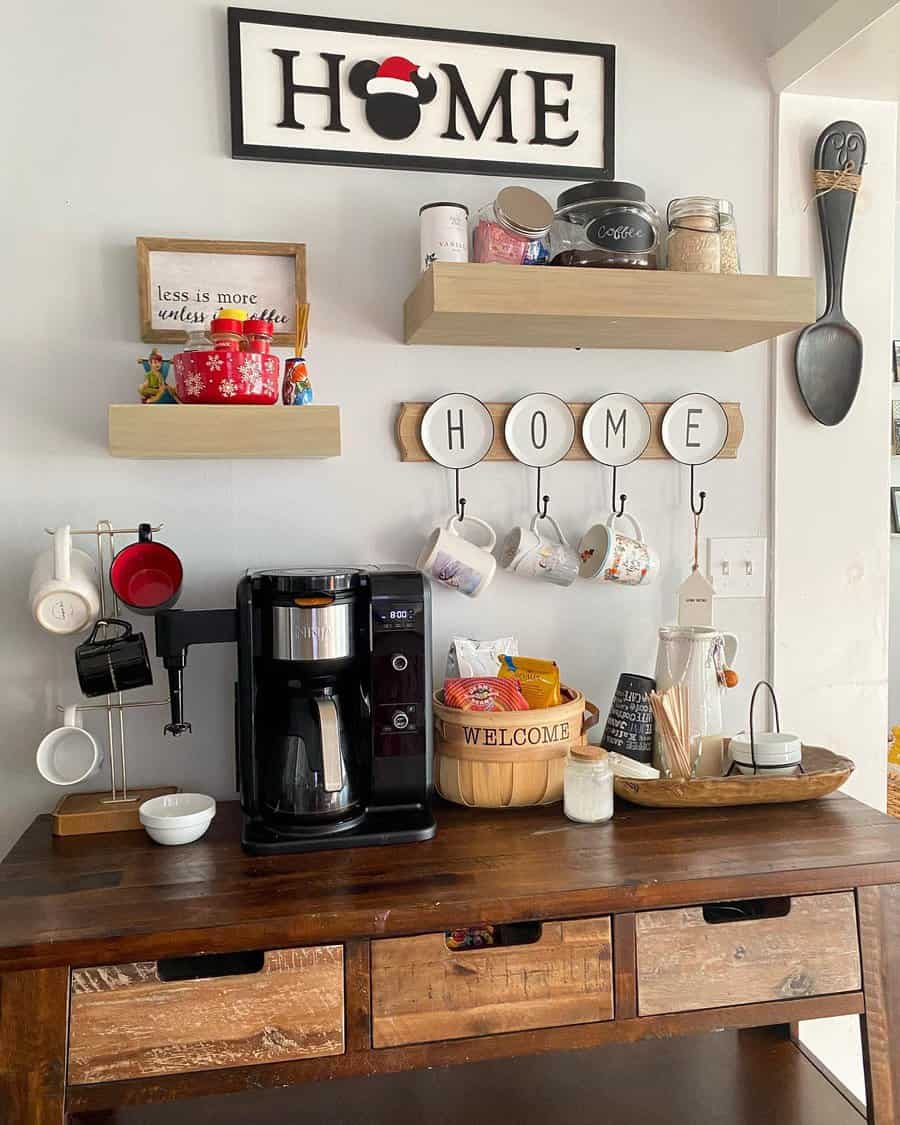 Stylish coffee corner at home