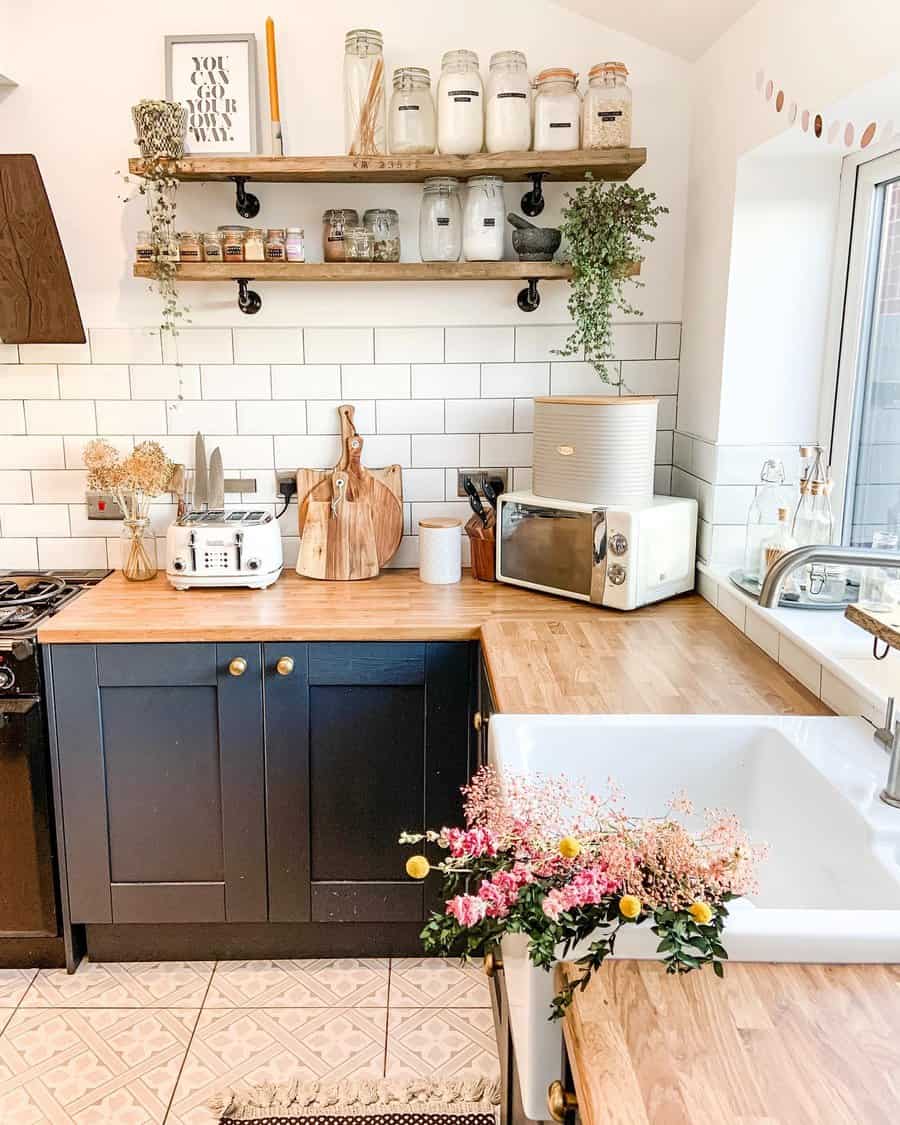 Subway tile kitchen backsplash