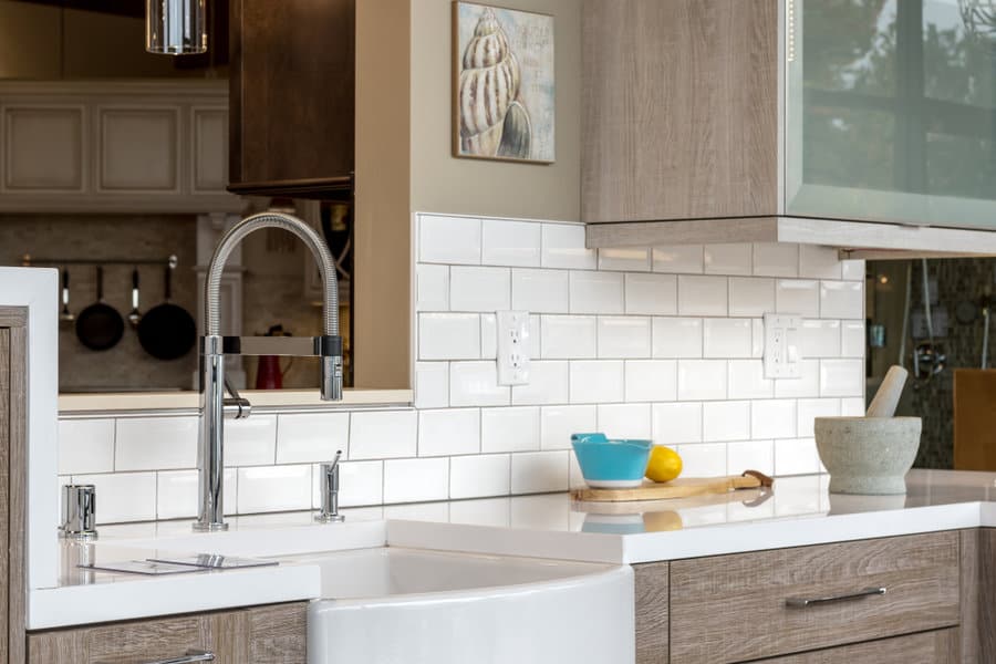 Subway tile kitchen backsplash