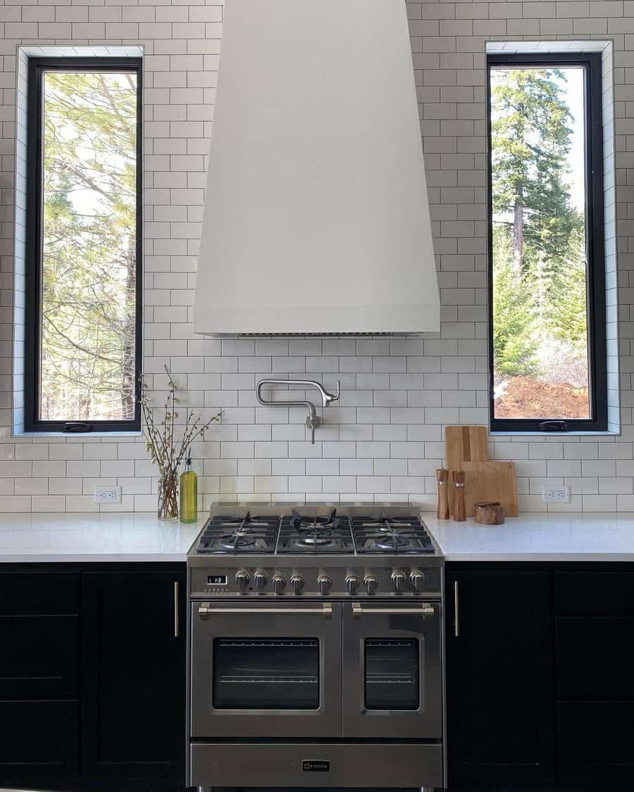 Subway tile kitchen backsplash