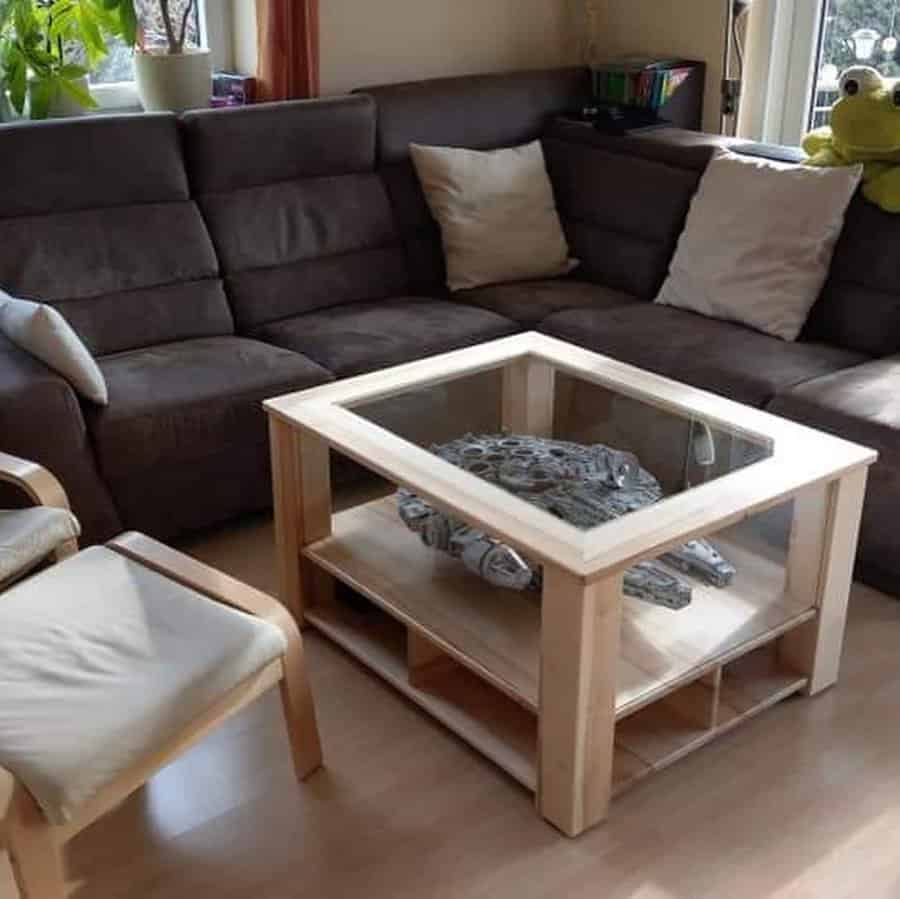 Coffee table with open shelving