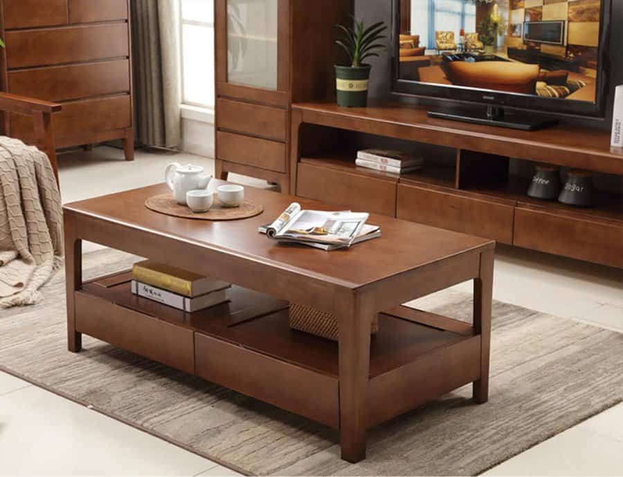 Coffee table with open shelving