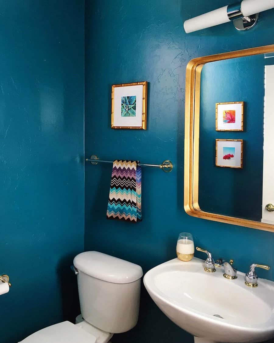 Teal bathroom walls