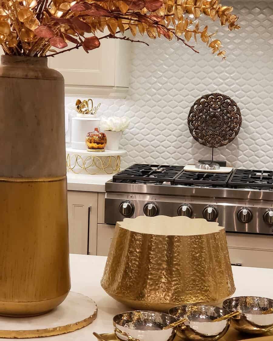 3D tile kitchen backsplash