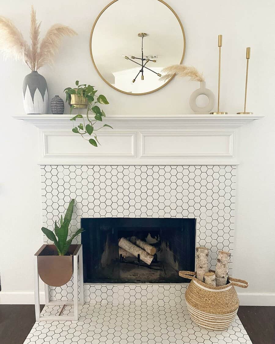 Versatile tile fireplace