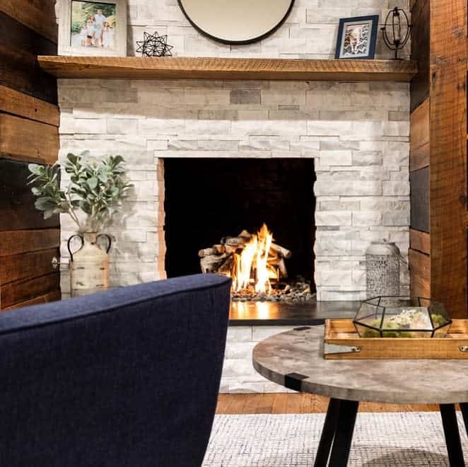 Stone fireplace design