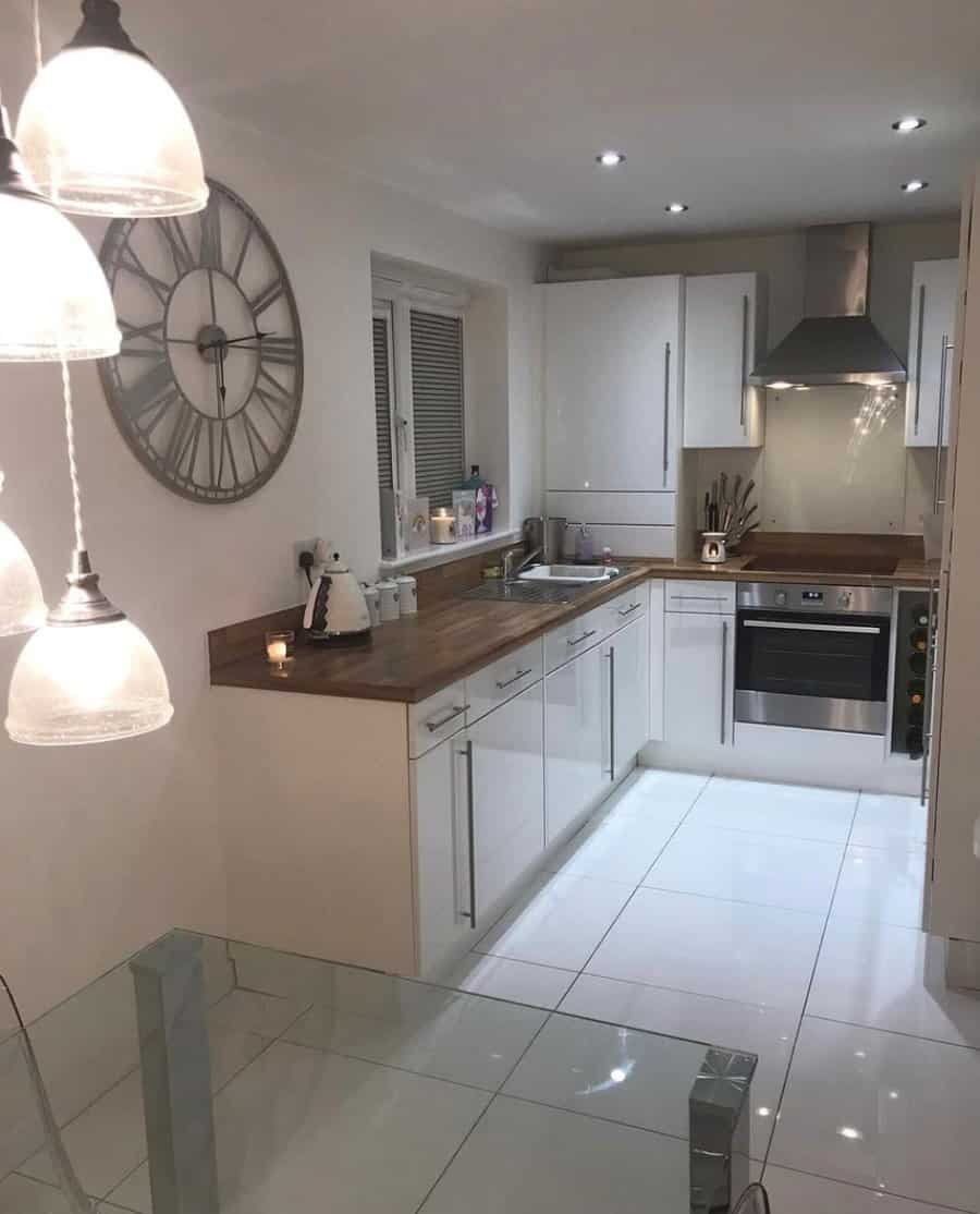 Grey and white kitchen