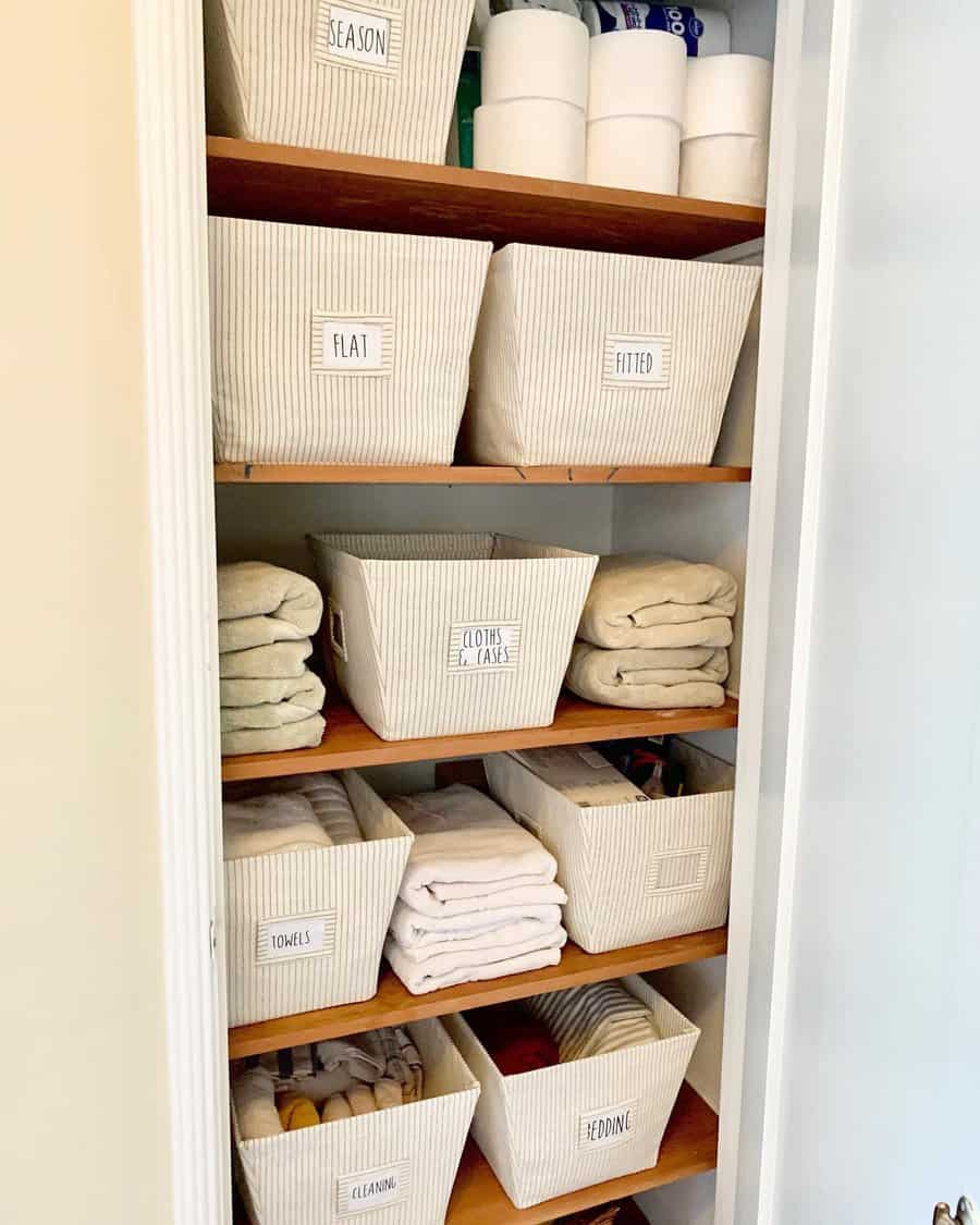 Towel closet organization techniques