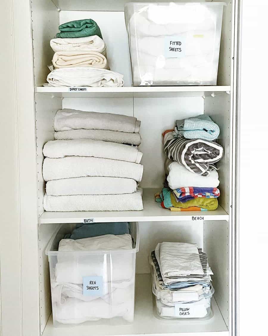 Towel closet organization techniques