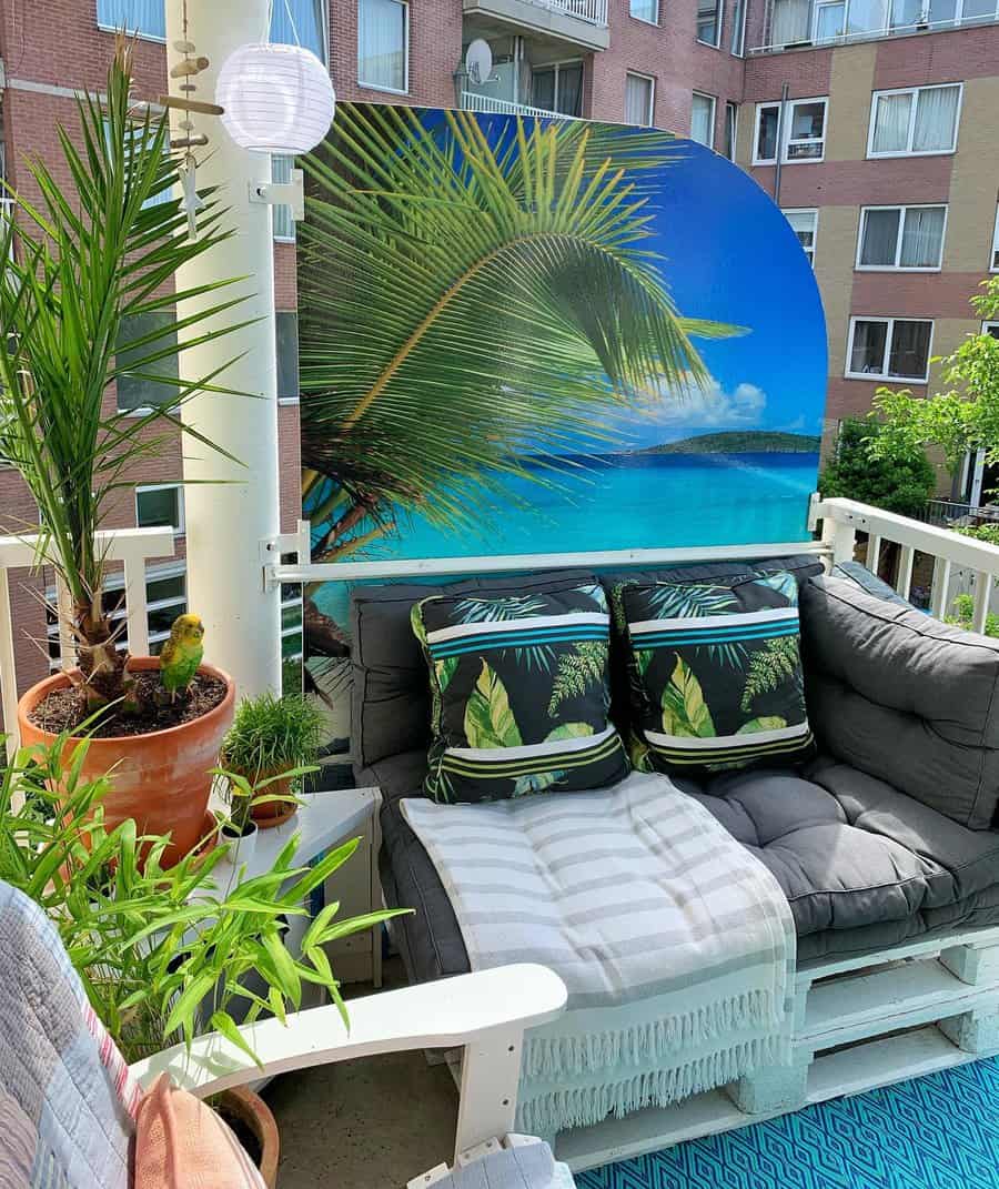 apartment balcony with daybed