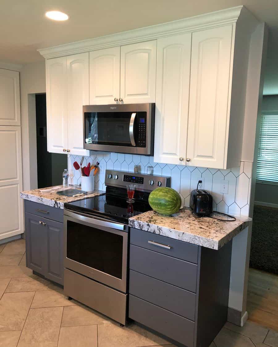 Black and white cabinets