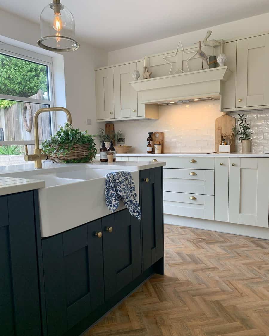 Black and white cabinets