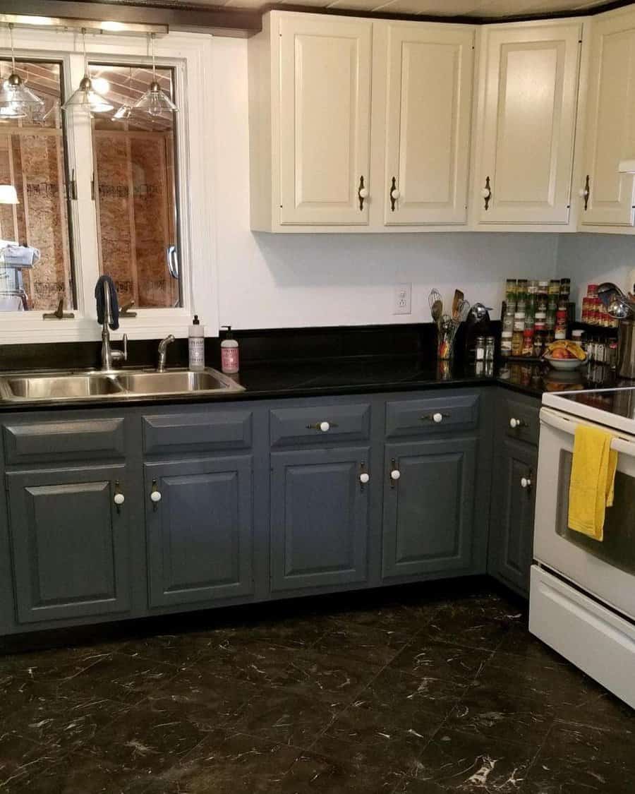 Black and white cabinets