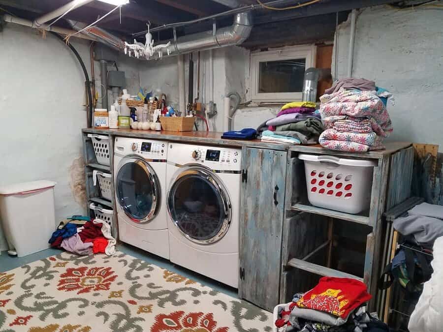 Rustic laundry cabinet