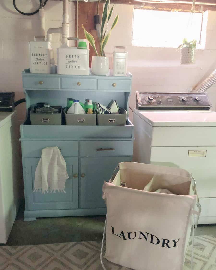 rustic laundry cabinet