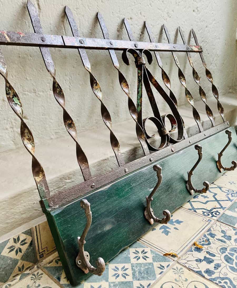 Repurposed shelf hat rack