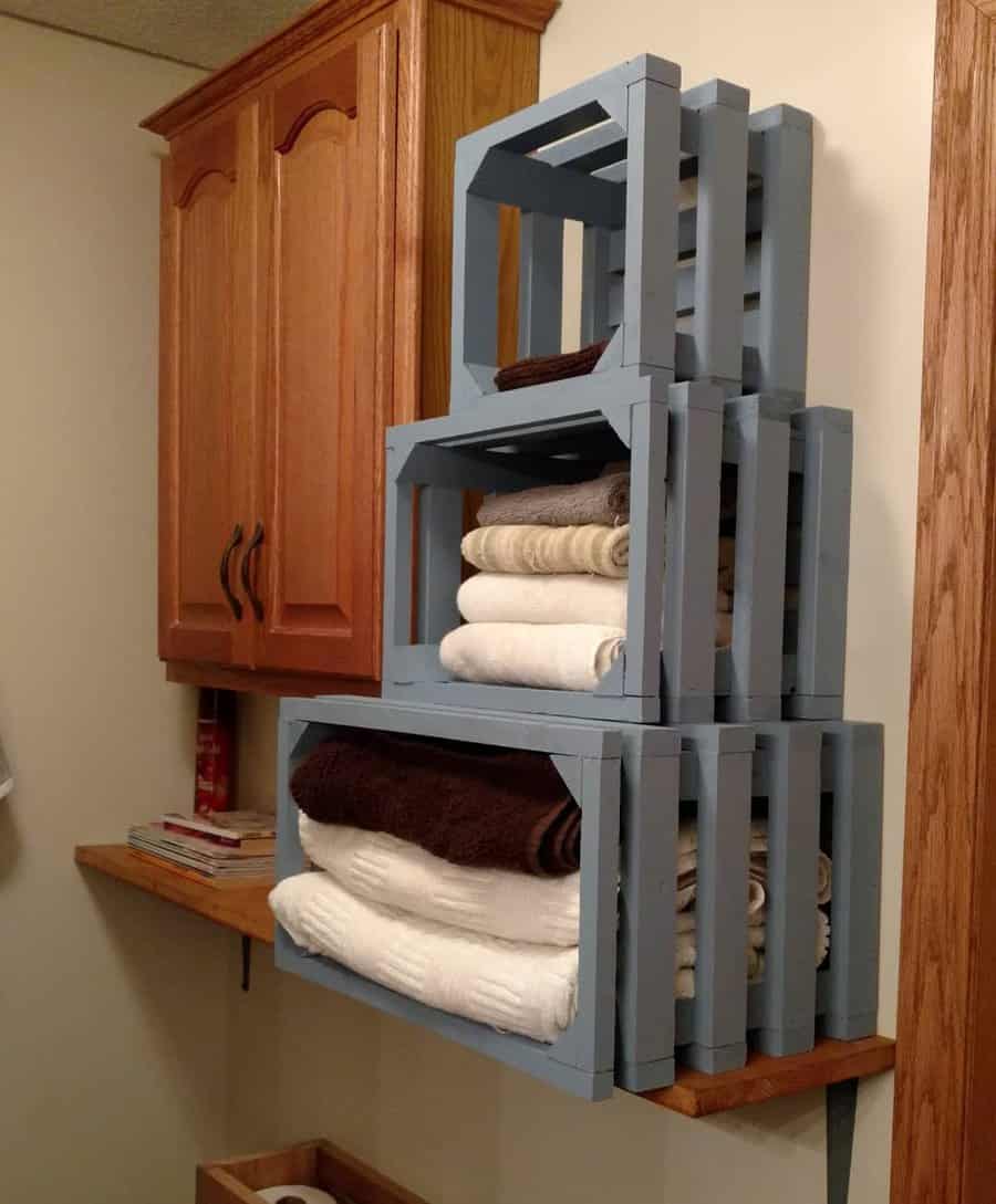 Crate towel storage