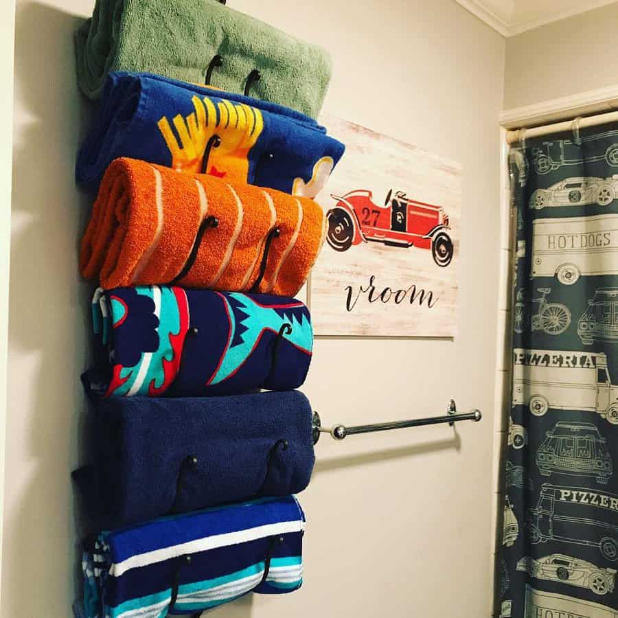 wall-mounted towel rack