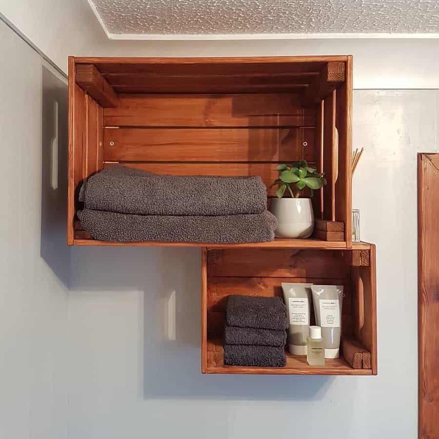 Crate towel storage