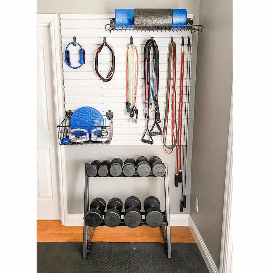 Wall mounted gym storage